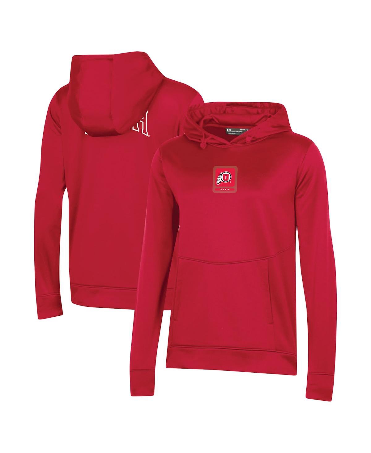 Shop Under Armour Women's  Red Utah Utes 2023 Sideline Performance Pullover Hoodie