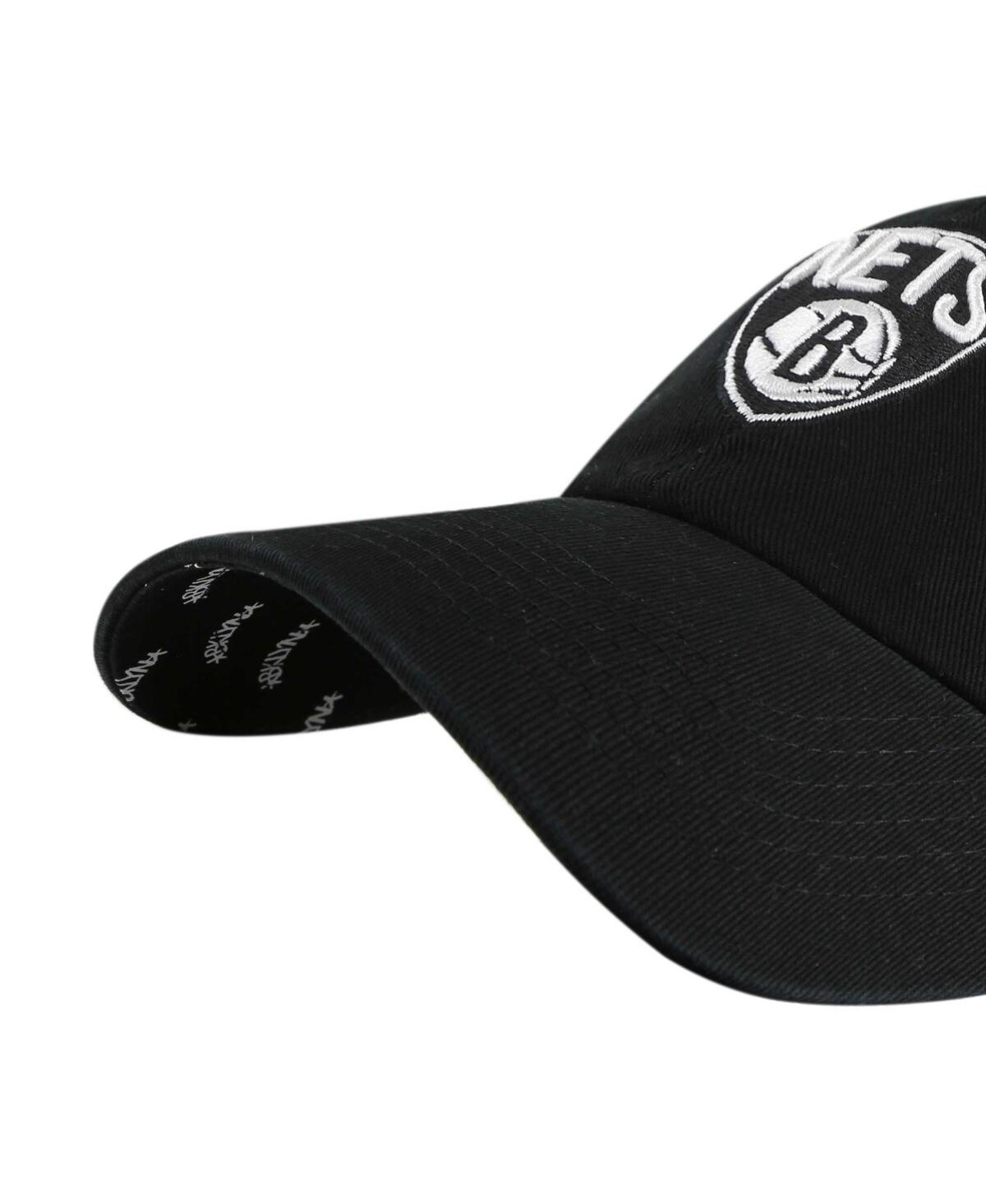 Women's '47 BrandBrooklyn Nets Confetti Undervisor Clean Up Adjustable Hat - Black
