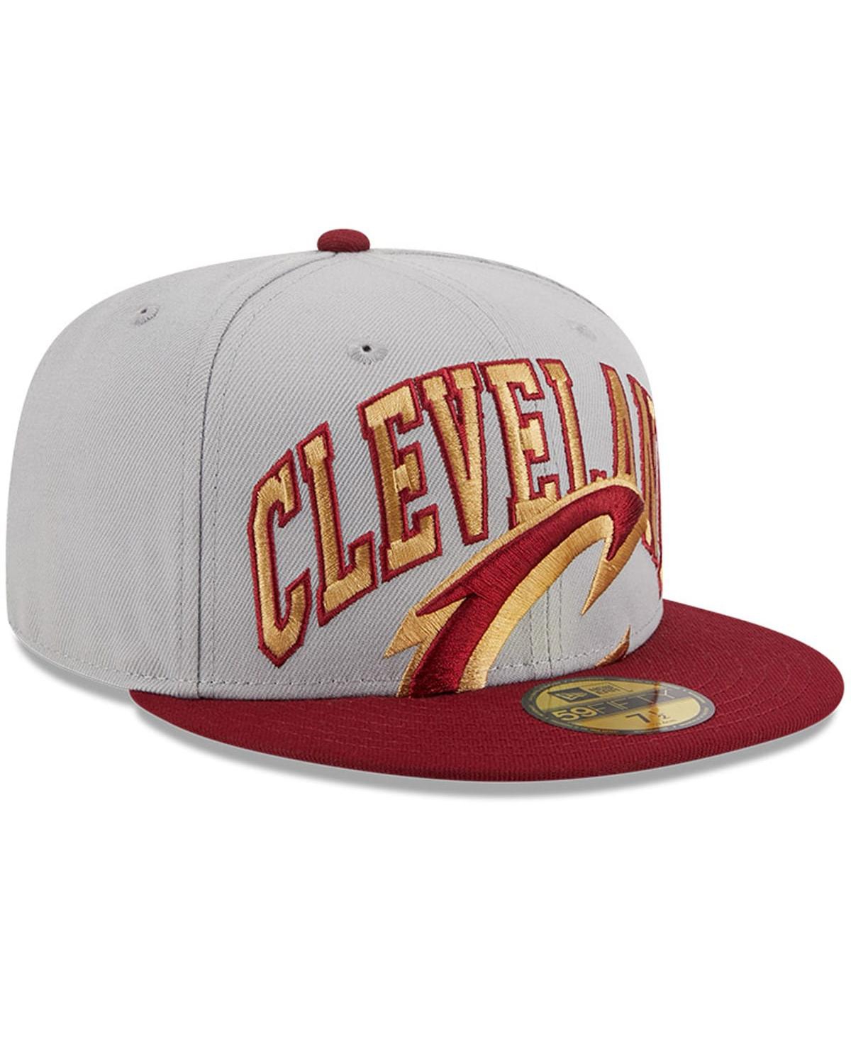 Men's New Era Wine Cleveland Cavaliers Tip-Off Two-Tone 59FIFTY Fitted Hat - Wine