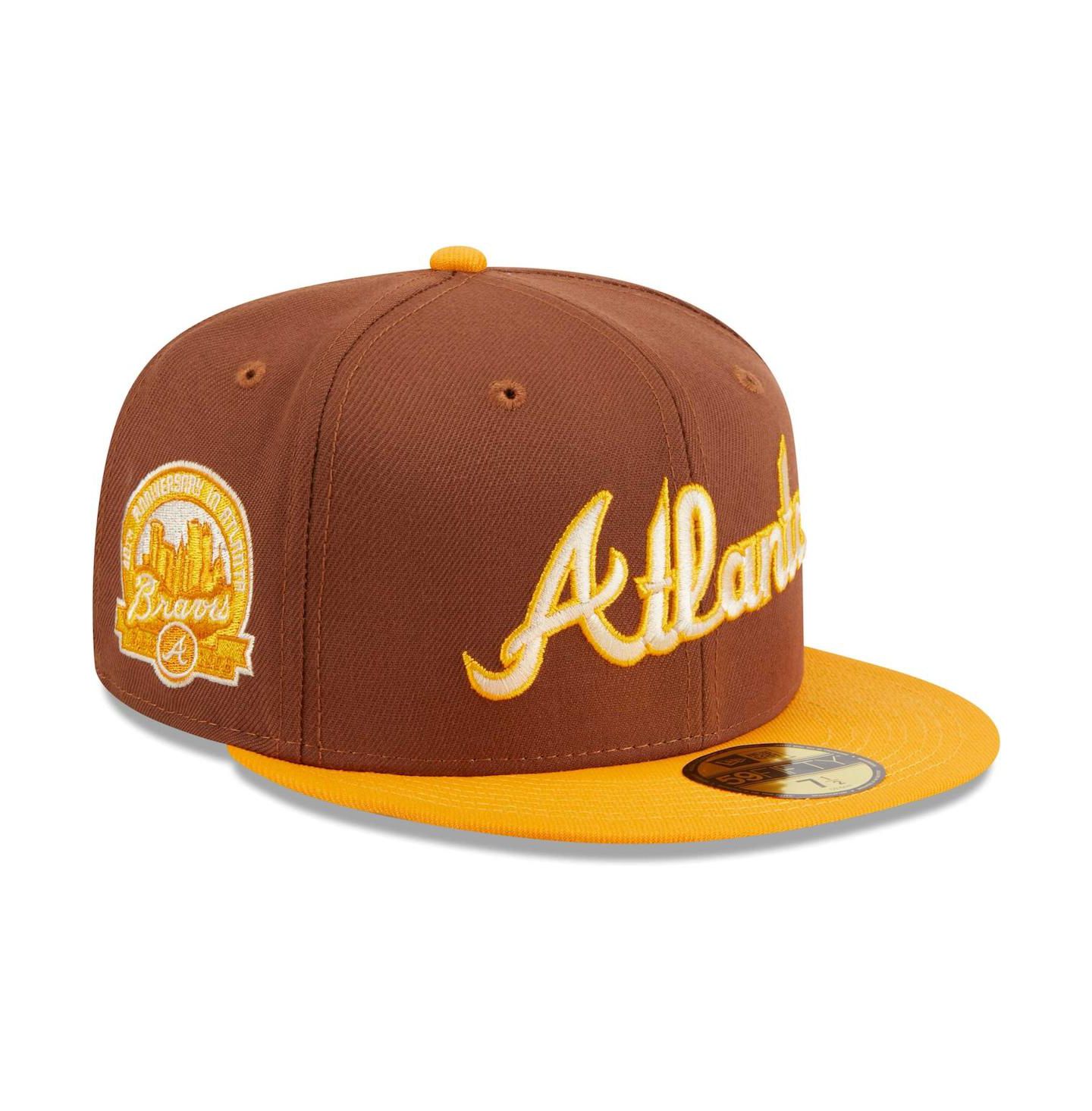 Мужская кепка New Era Brown Atlanta Braves Tiramisu 59FIFTY Fitted Hat — фото 1