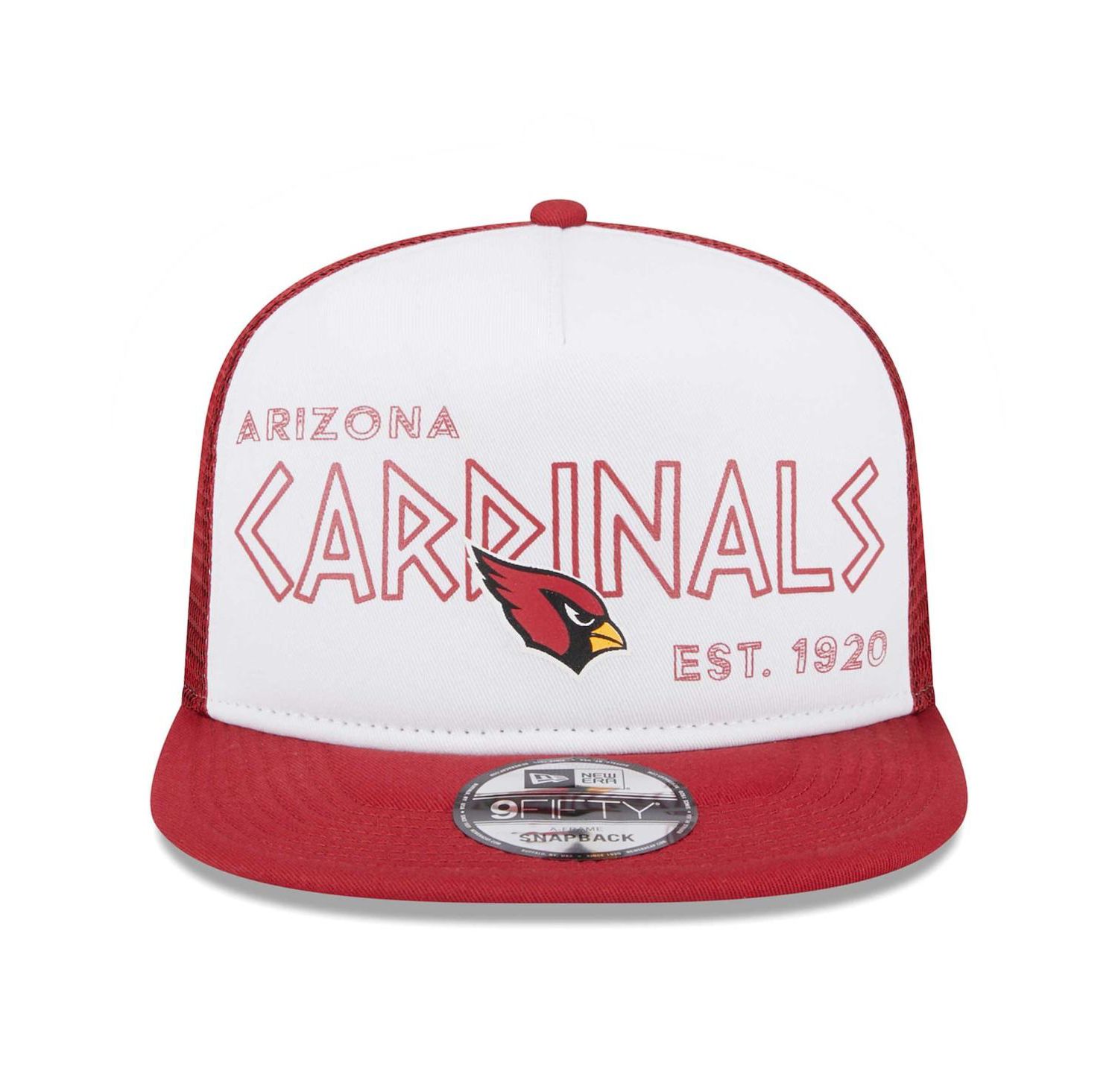 Men's White, Cardinal Arizona Cardinals Banger 9FIFTY Trucker Snapback Hat