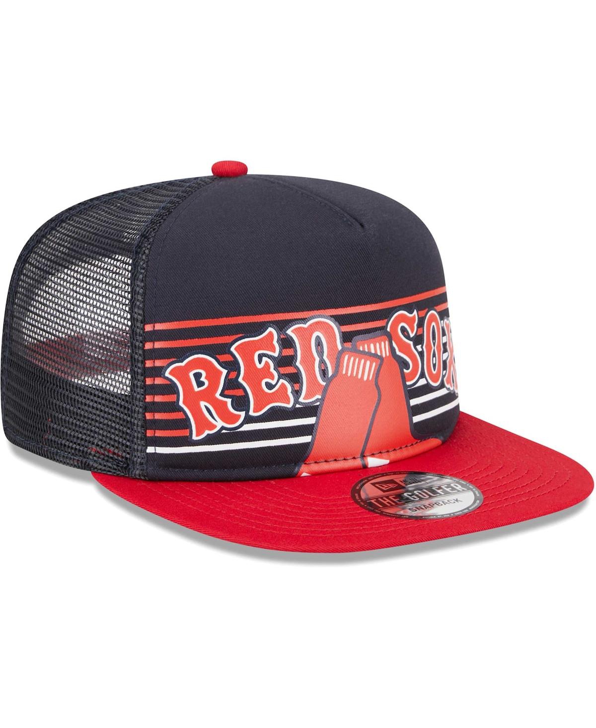 Men's New EraBoston Red Sox Speed Golfer Trucker Snapback Hat - Navy