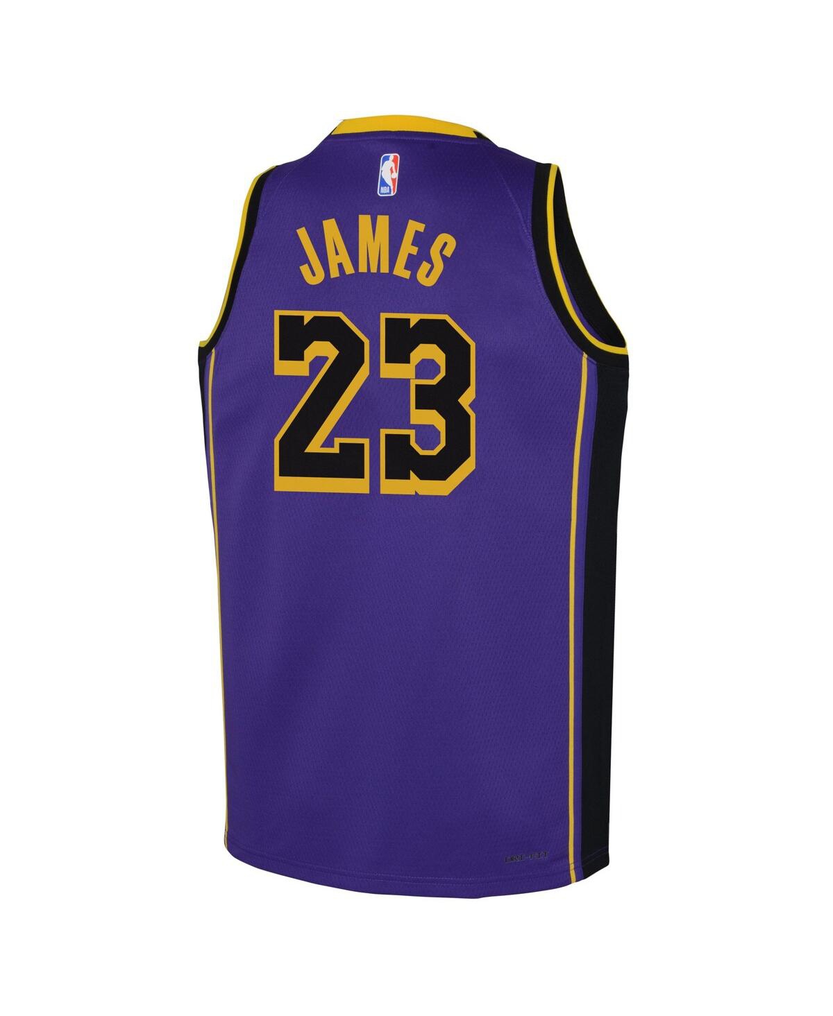 Big Boys Jordan LeBron JamesLos Angeles Lakers Performance Swingman Jersey - Statement - Purple