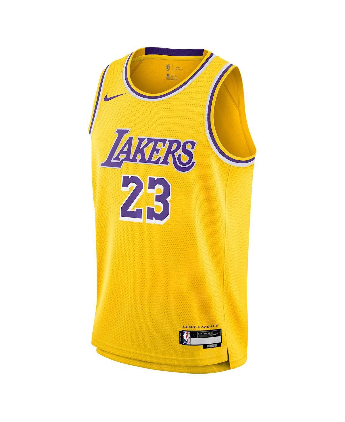 Big Boys Nike LeBron JamesLos Angeles Lakers Swingman Jersey - Icon Edition - Gold
