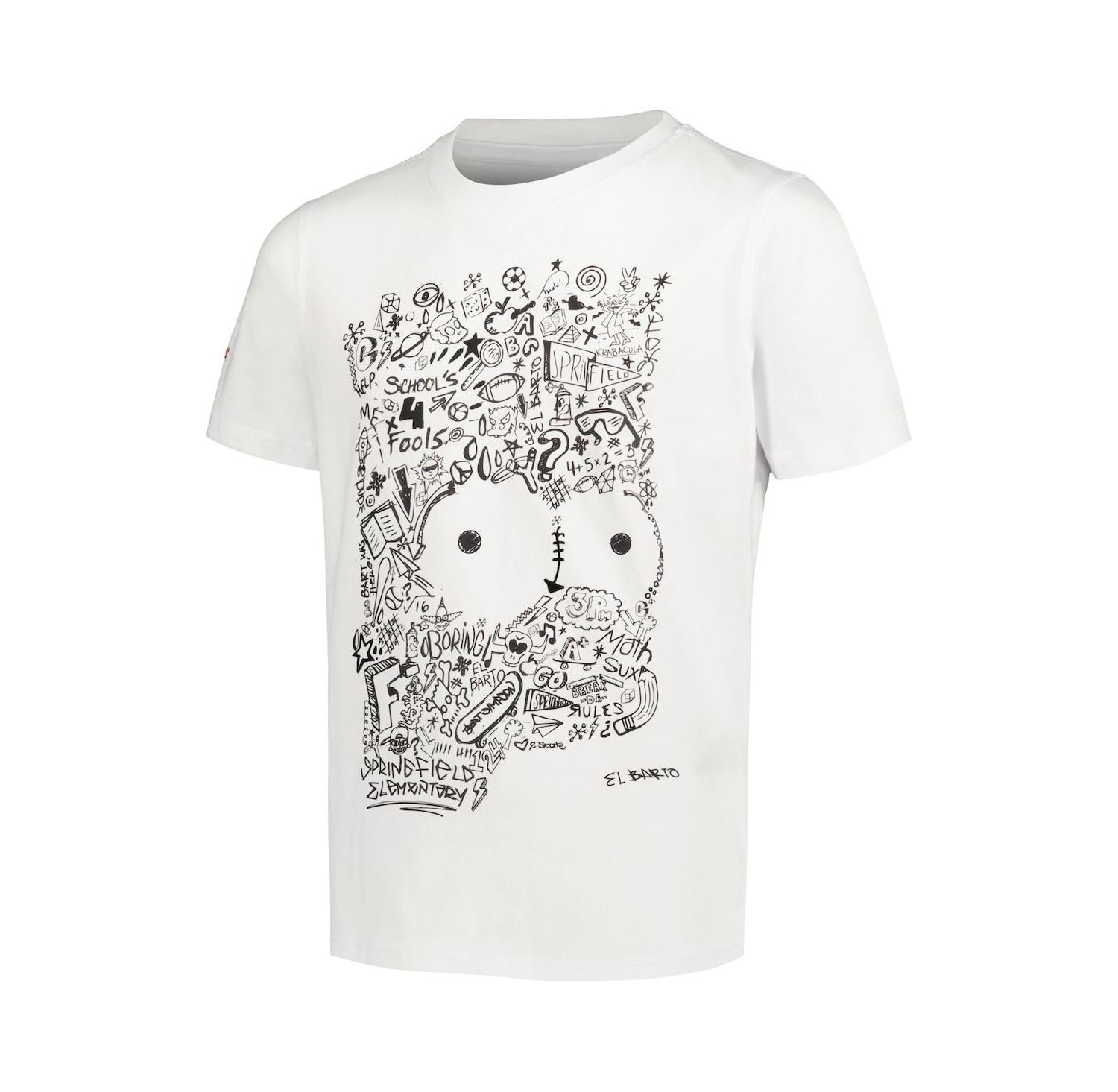 Big Boys and Girls White The Simpsons Bart Sketch T-shirt
