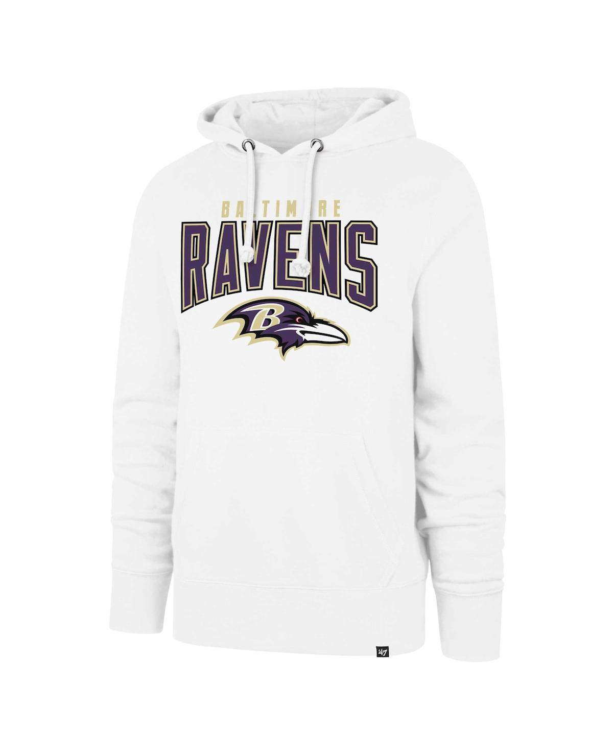 Men's '47 BrandBaltimore Ravens Elements Arch Headline Pullover Hoodie - White