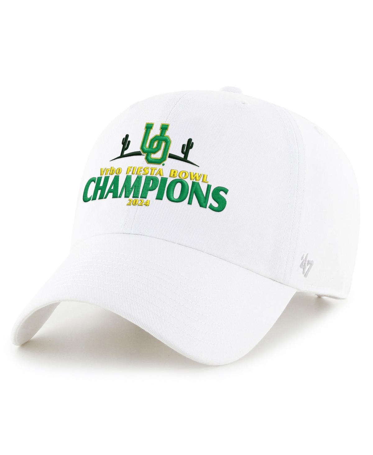 Men's '47 BrandOregon Ducks 2024 Fiesta Bowl Champions Clean Up Adjustable Hat - White