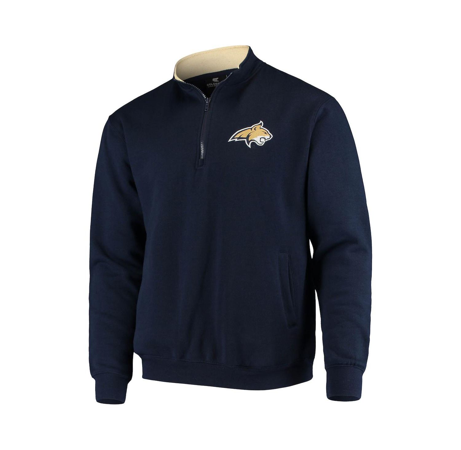 Men's Navy Montana State Bobcats Tortugas Logo Quarter-Zip Jacket