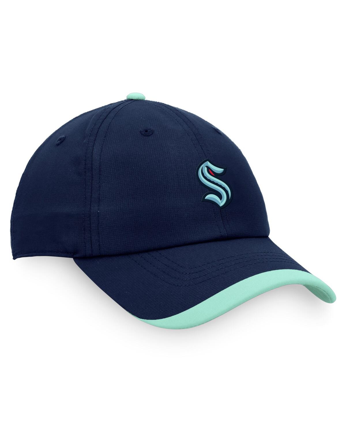 Men's FanaticsSeattle Kraken Authentic Pro Rink Pinnacle Adjustable Hat - Deep Sea Blue