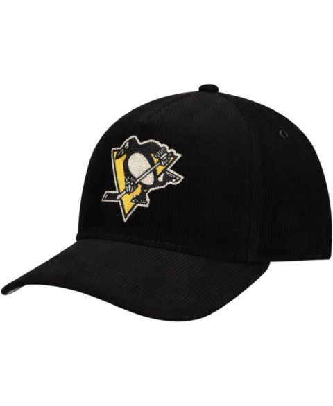 Мужская кепка American Needle Black Pittsburgh Penguins Corduroy Chain Stitch Adjustable Hat