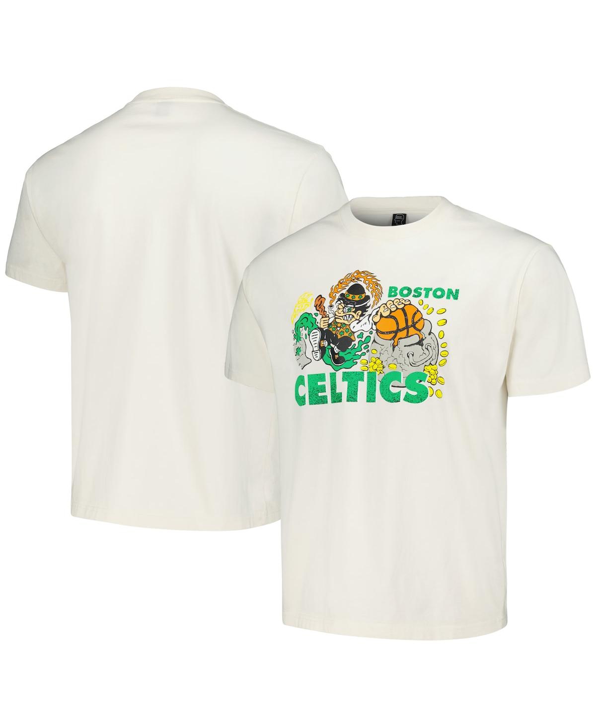 Men's and Women's Nba x Brain DeadÂ Cream Boston Celtics Identify Artist Series T-shirt - Cream