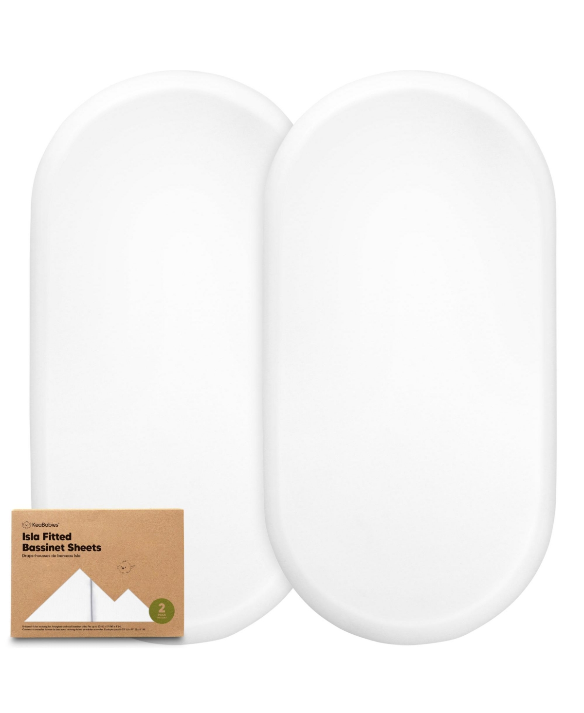 KeaBabies Bassinet Sheet for Baby Girls, Boys, 2-Pack Isla Fitted Bassinet Sheets, Bassinet Mattress Sheets