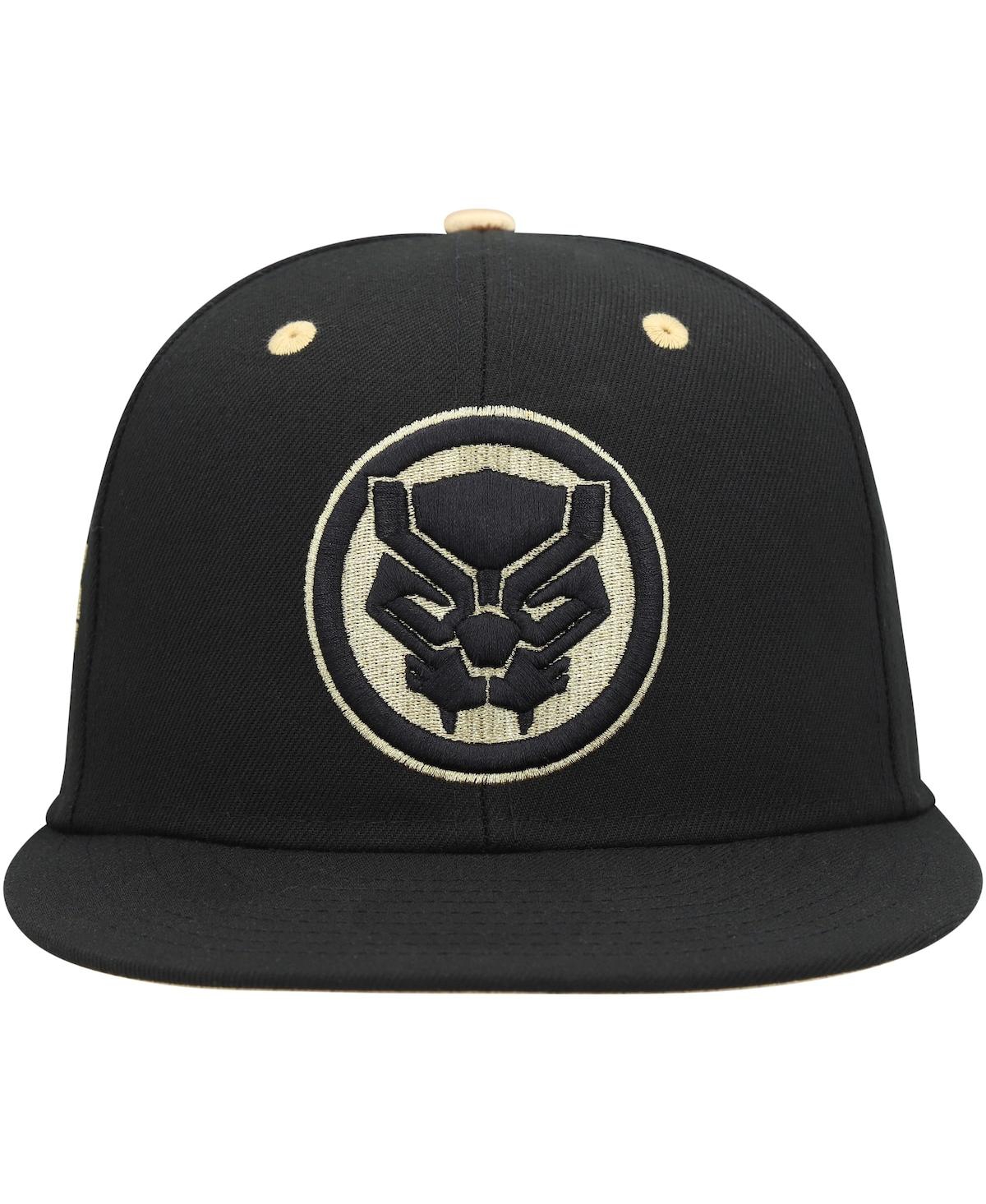 Shop Marvel Men's  Black Black Panther Fitted Hat