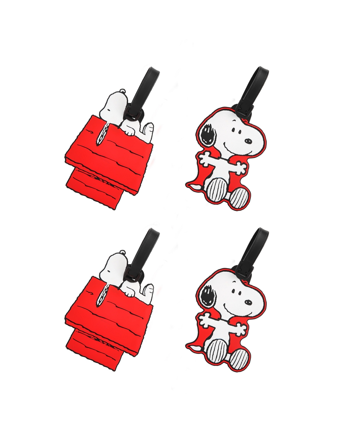 Snoopy Luggage Tag Snoopy Pvc Travel Tags Gifts - Set of 4 - Red, white