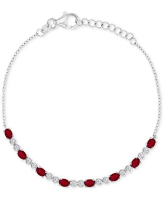 Macy's - Black Spinel Link Bracelet (2-1/5 ct. t.w.) in Sterling Silver (Also in Lab-Grown Ruby/White Sapphire)
