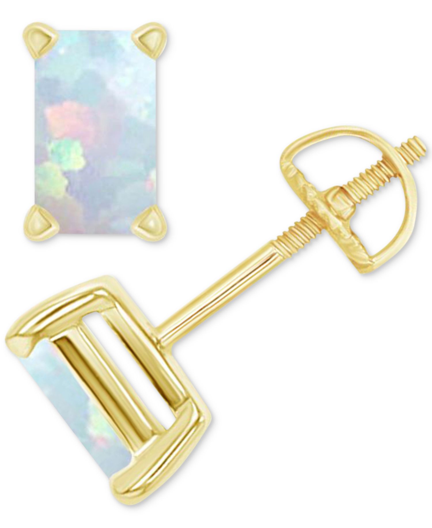 Lab-Grown Opal Cushion Screw Back Stud Earrings (3/8 ct. t.w.)