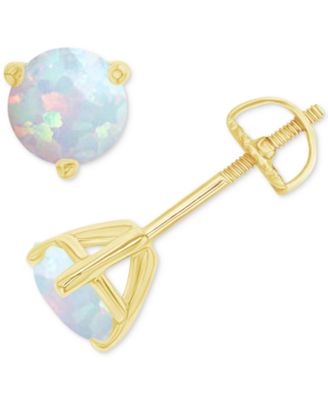 Lab-Grown Opal Round Solitaire Screw Back Stud Earrings (5/8 ct. t.w.)