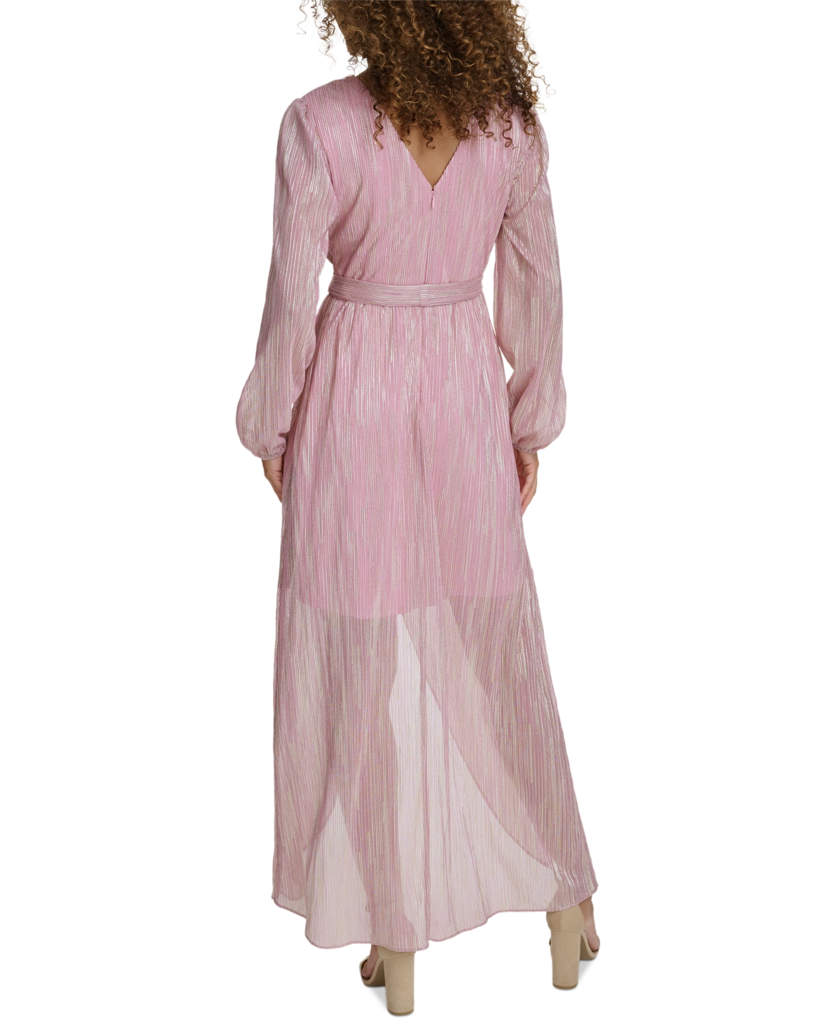 Shop Siena Women's Faux-wrap Maxi Dress In Pink,gold