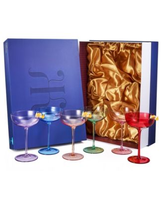 Colored Coupe Glasses, Set of 6
