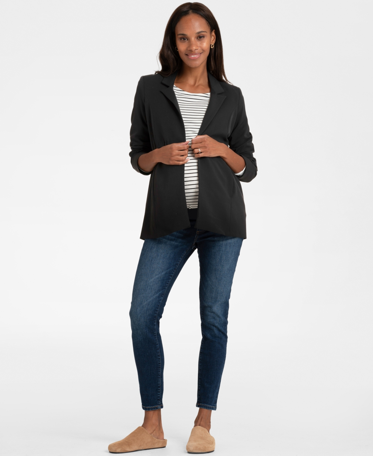 Shop Seraphine Women's Under Bump Skinny Maternity Jeans In Medium Blue