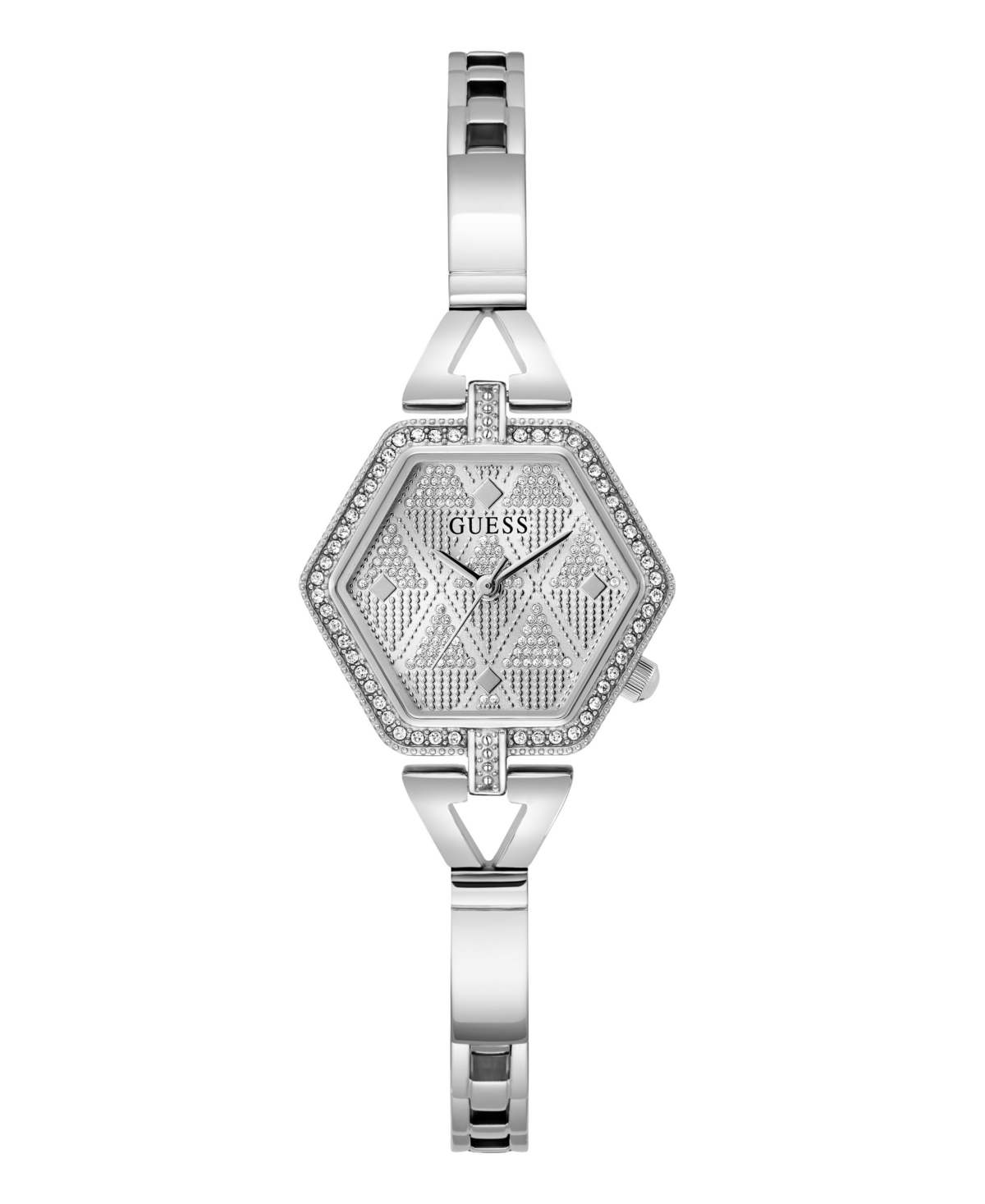 Shop Guess Women's Analog Silver-tone Steel Watch 28mm In Silver Tone