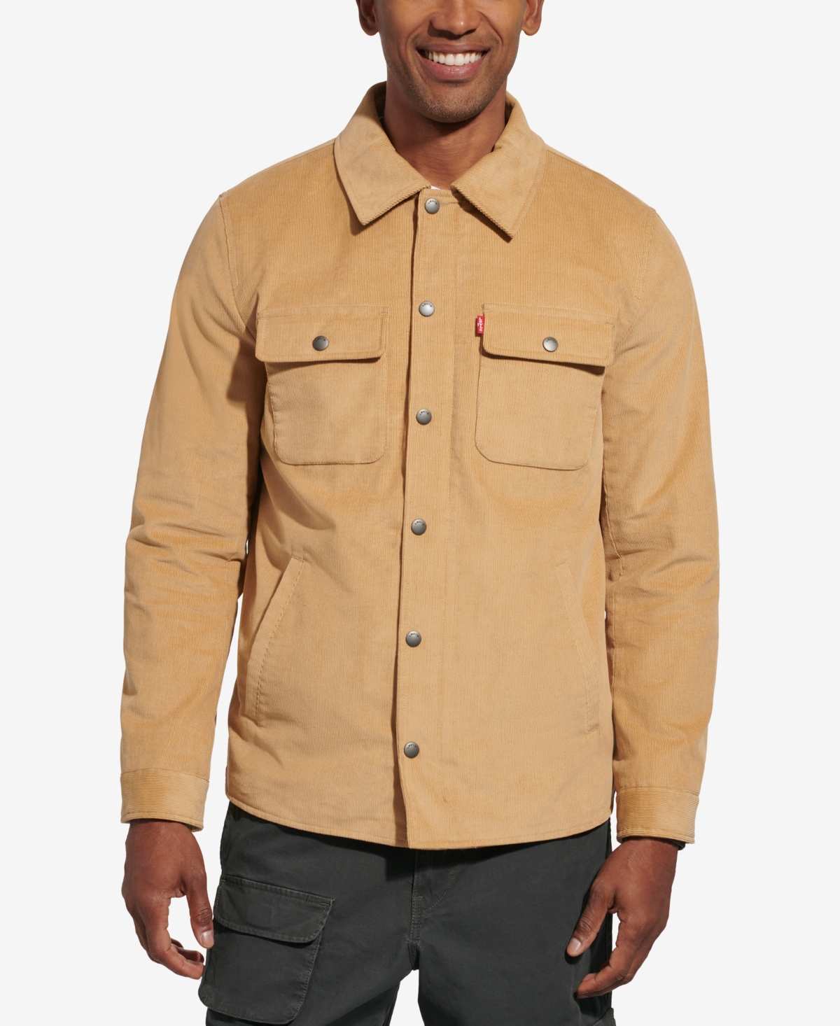 Shop Levi's Men's Corduroy Shirt Jacket In Tan
