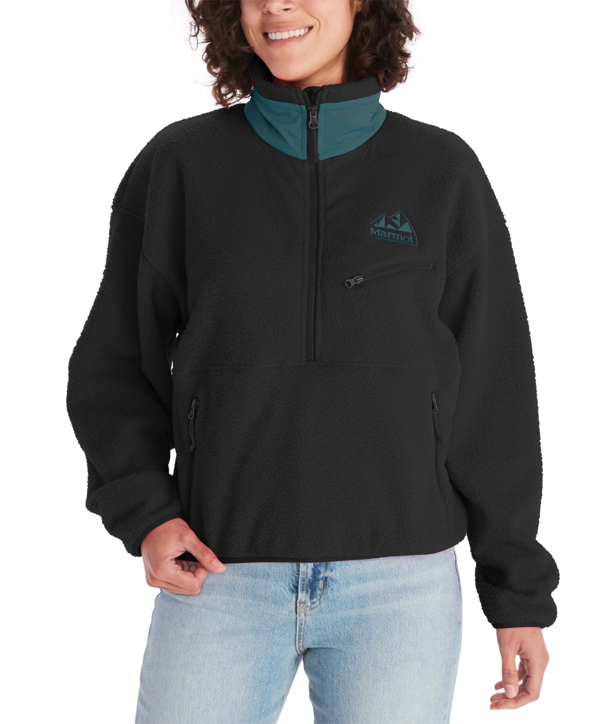 Women's '94 Sherpa Fleece Half-Zip Pullover - Black/dark