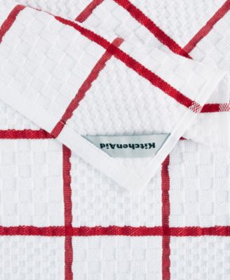 Quilted Cotton Terry Cloth Kitchen Towel, Oven Mitt, Potholder 4-Pack Set