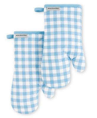 Gingham Oven Mitt 2-Pack Set, 7" x 13"