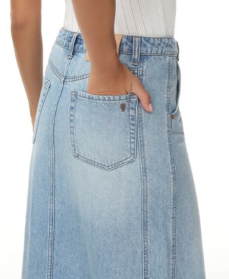 Frye Women's Front-Slit Seamed Denim Skirt