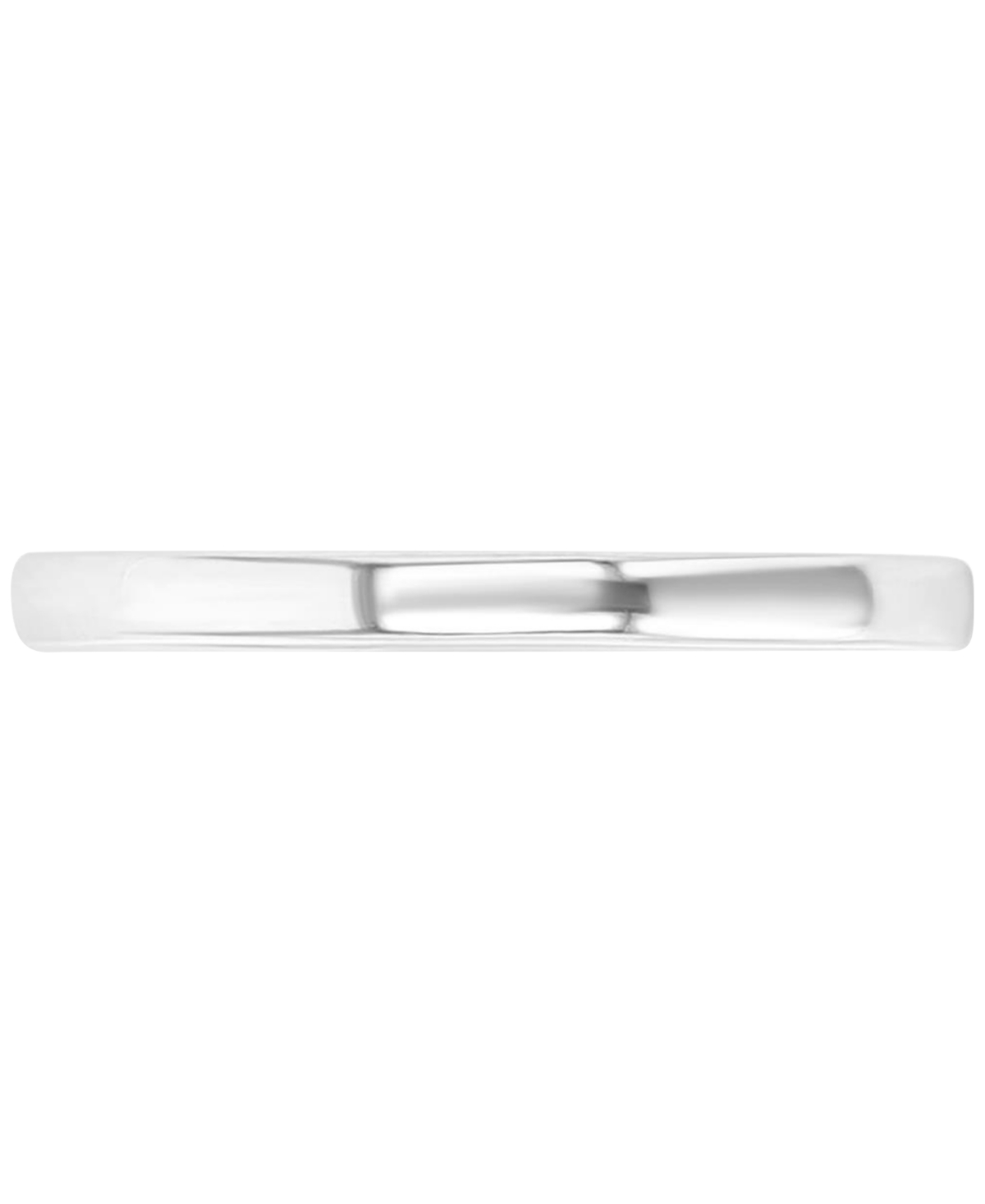 Shop Macy's Polished Finish Dome Comfort Fit Narrow Stack Band In Silver