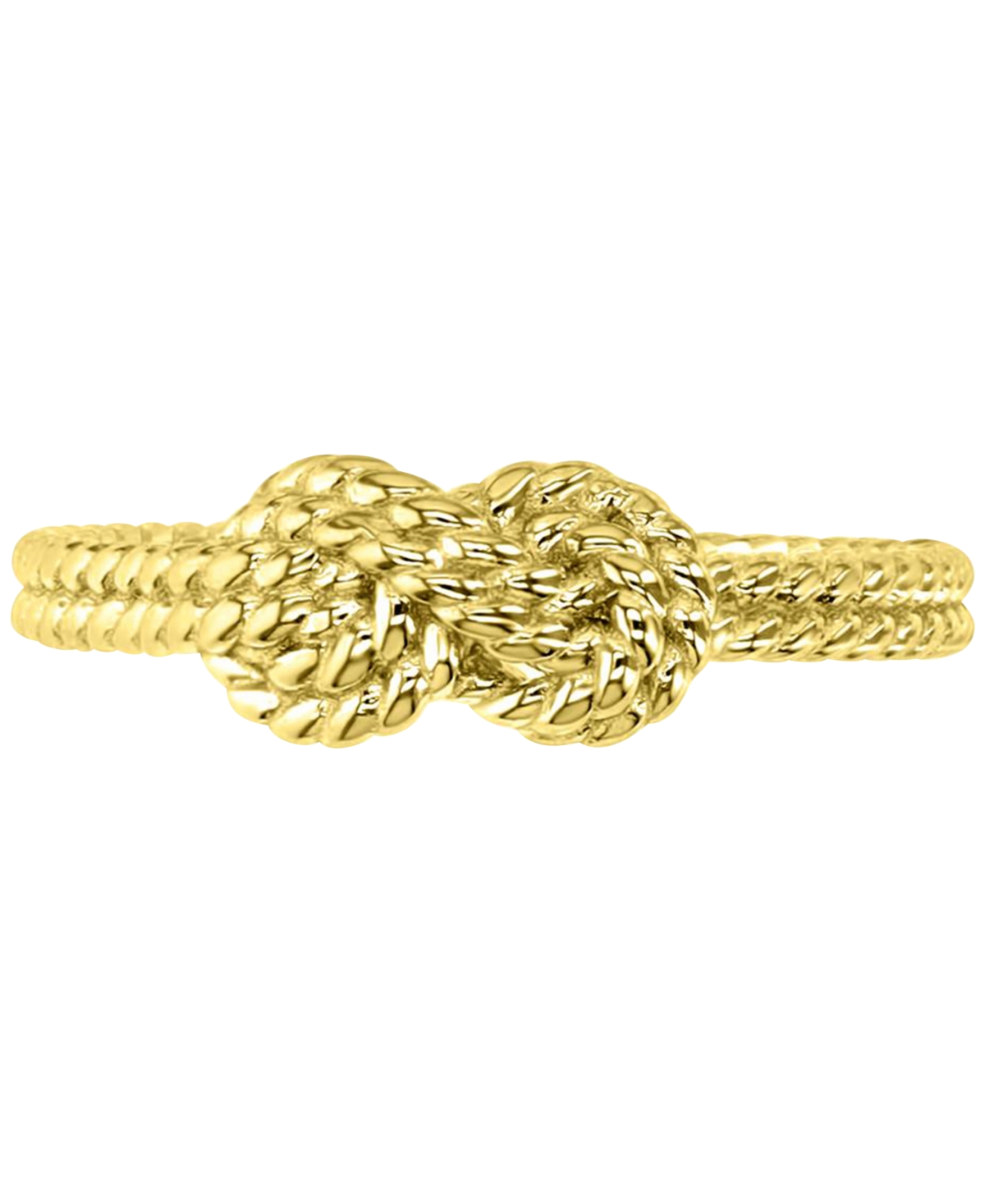 Shop Macy's Rope-textured Double Knot Double Band Statement Ring In Gold