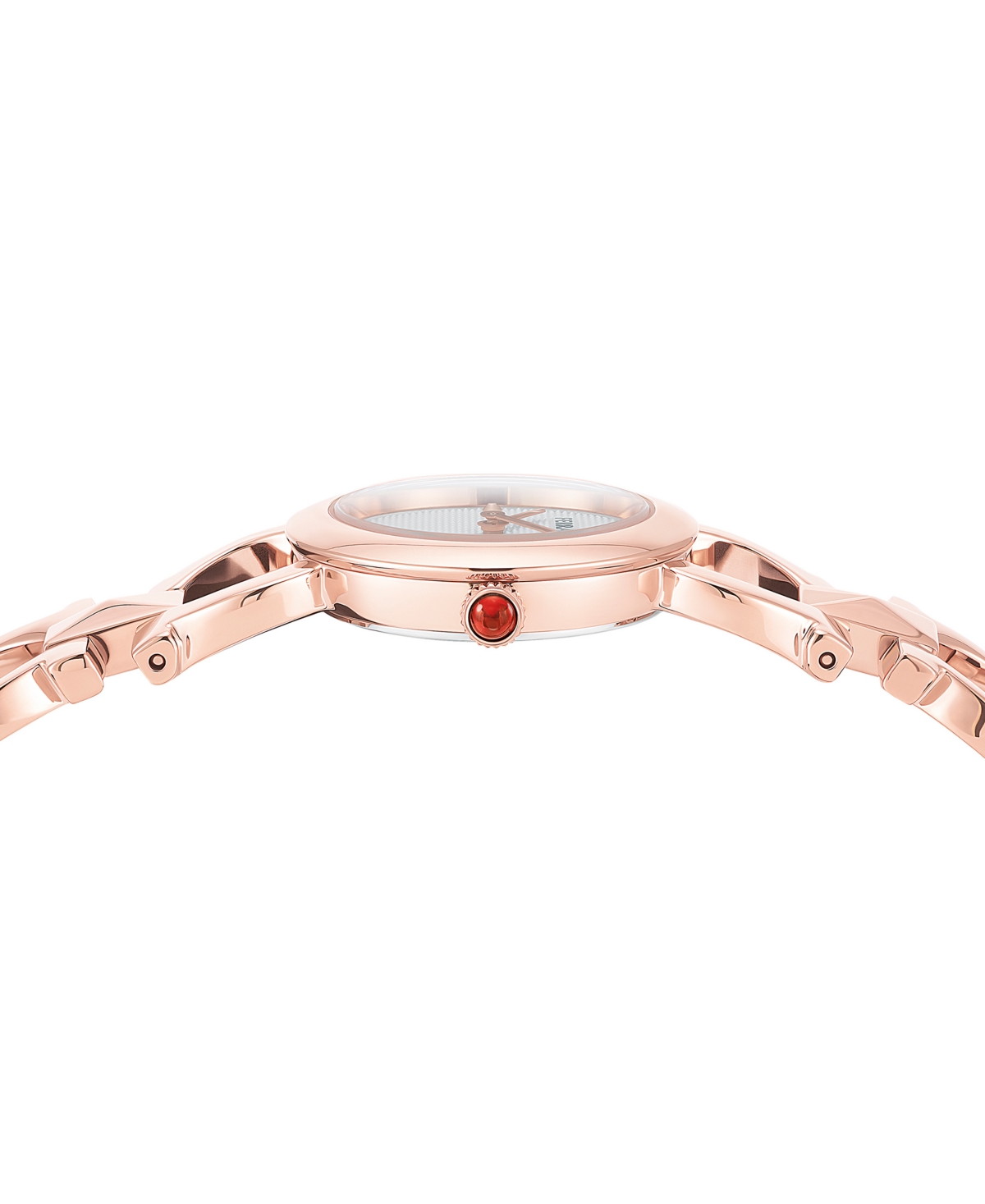 Shop Ferragamo Salvatore  Women's Swiss Rose Gold Ion Plated Stainless Steel Stud Link Bracelet Watch 25mm In Rosegold