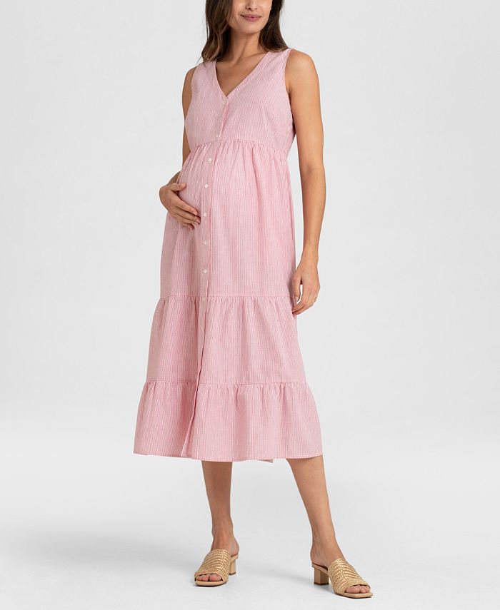 SWEETHEART BUTTON DOWN SLEEVELESS MIDI DRESS (PRE-ORDER)