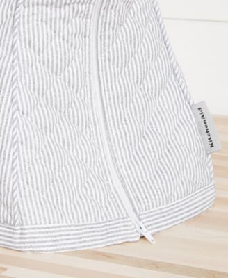 Fitted Tilt-Head Ticking Stripe Stand Mixer Cover with Storage Pocket Quilted, 14.37" x 18" x 10"