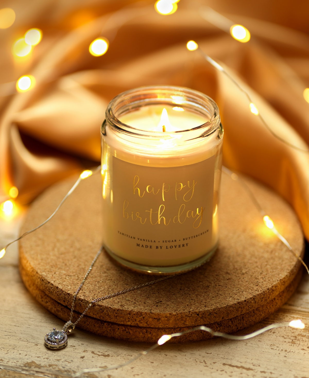 Lovery 3-pc. Happy Birthday Soy Candle & Halo Necklace Gift Set In No Color
