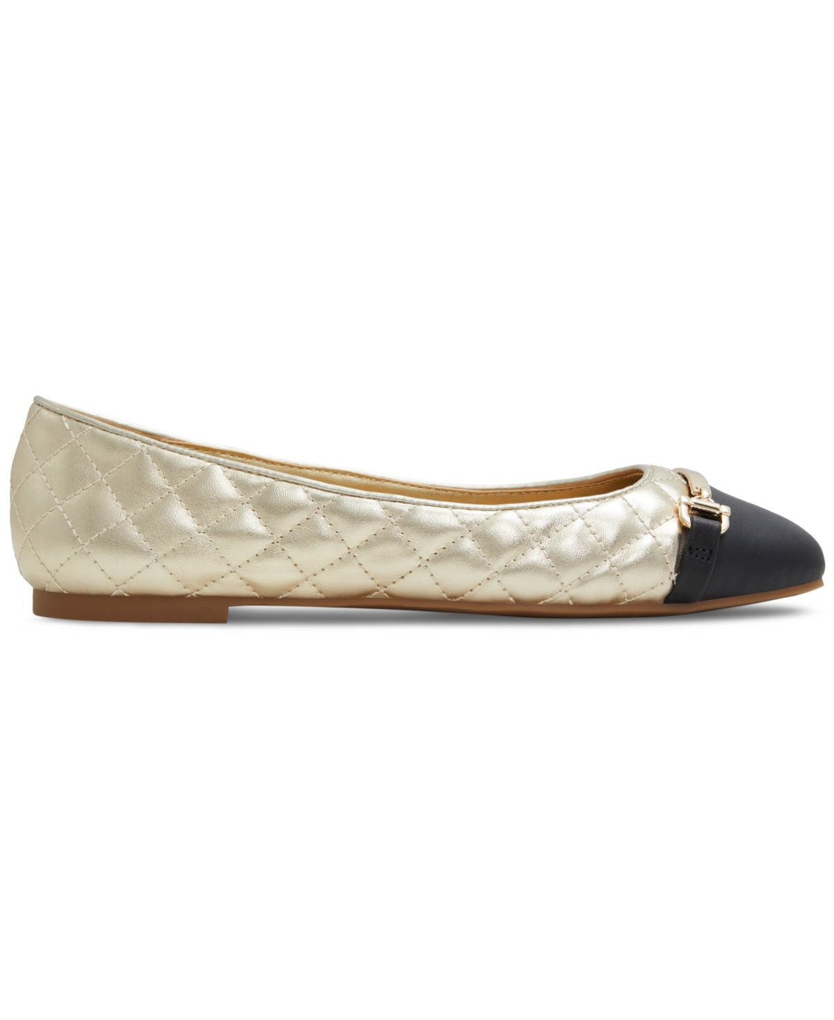 Shop Aldo Women's Leanne Quilted Hardware Slip-on Ballerina Flats In White,black Quilted