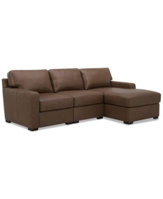 Radley 3-Pc. Leather Modular Chaise Sectional, Created for Macy's