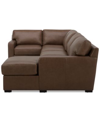 Radley 136" 4-Pc. Leather Square Corner Modular Chaise Sectional, Created for Macy's