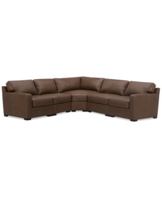 Furniture - Radley 5-Pc. Leather Wedge 113" x 113" L Shape Modular Sectional