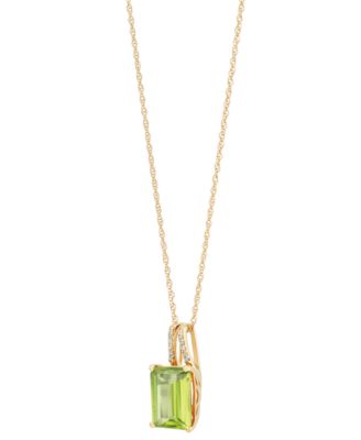 Peridot (3-3/4 ct. t.w.) & Diamond Accent 18" Pendant Necklace in 14k Gold (Also in Mystic Topaz)