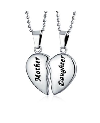 Bling Jewelry Collana Madre Figlia Cuore Spezzato – Acciaio Inox Con Incisione