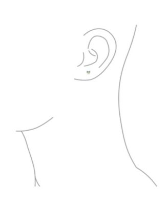 Tiny Minimalist Cubic Zirconia CZ Ribbon Bow Stud Earrings 14K Real Gold Screw Backs