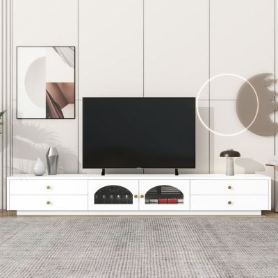 Elegant TV Stand for TVs, Glass Doors