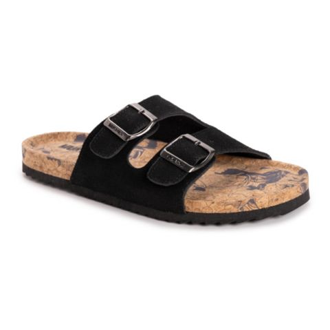 Женские сандалии MUK LUKS Tessa Tera Turf 2 Strap Slide, цвет: Чёрный