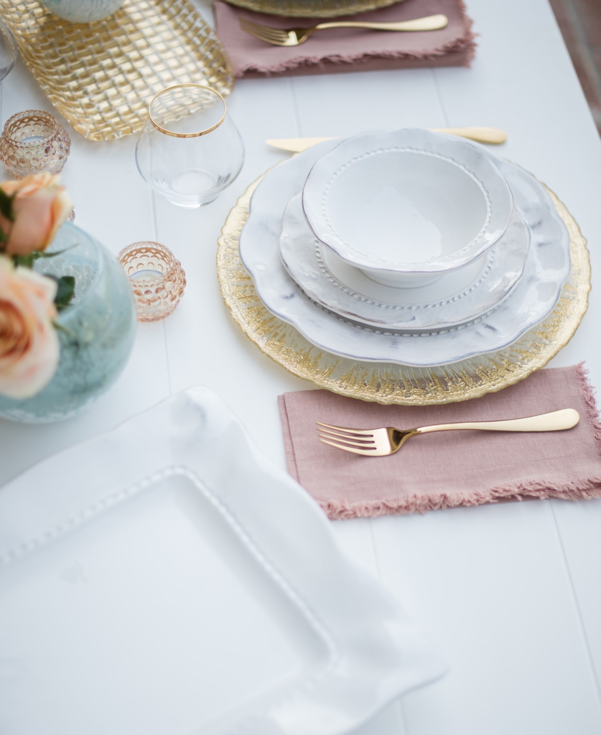 Vietri Giorno Rectangular Platter In White