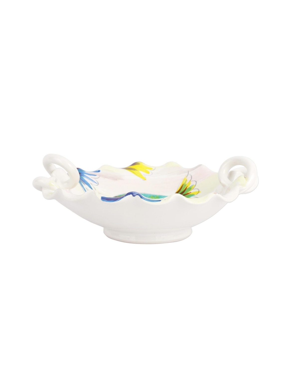 Vietri Pesci Colorati Handled Scallop Bowl In Multi