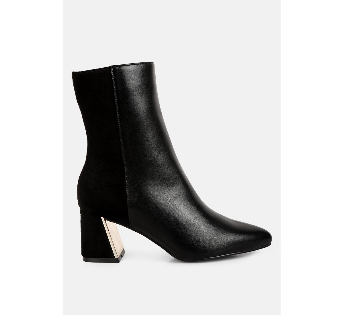 desire suede back panel high ankle boots - Black