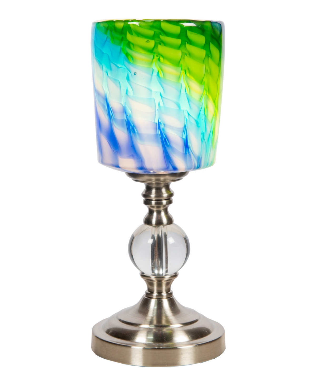 Shop Dale Tiffany 13.5" Tall Summerland Hand Blown Art Glass Shade Accent Lamp In Multi-color