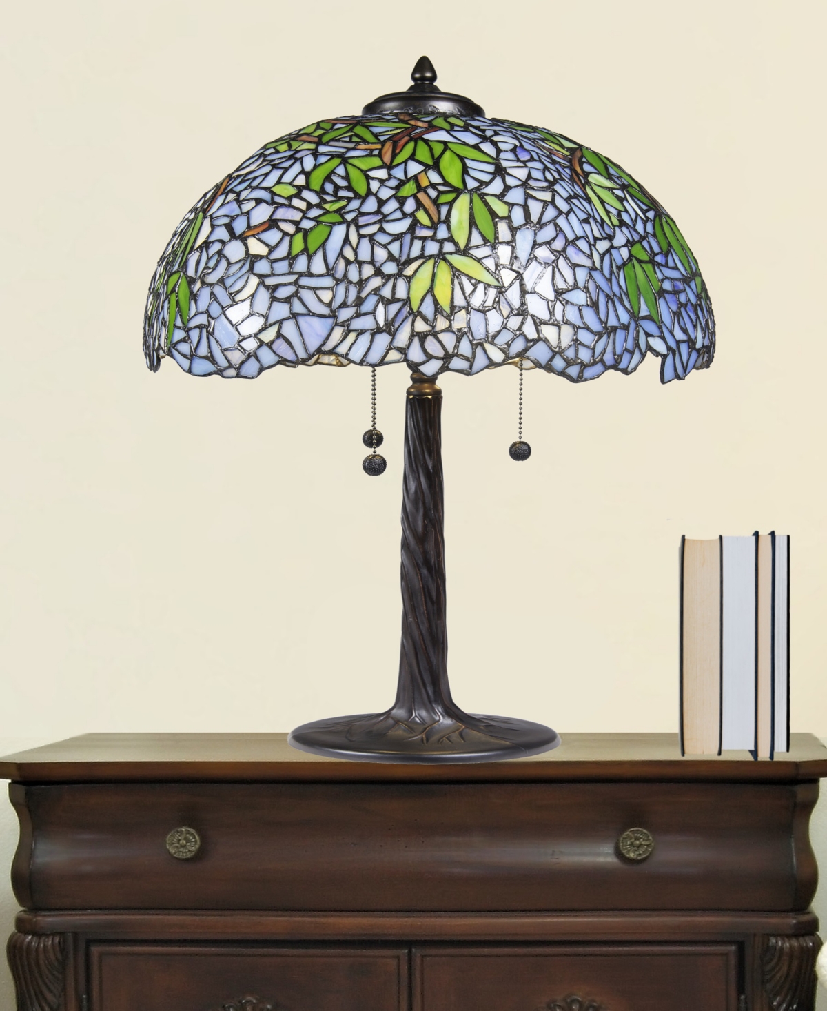 Dale Tiffany Tall Porto Wisteria Tiffany Style Table Lamp - Multi-Color